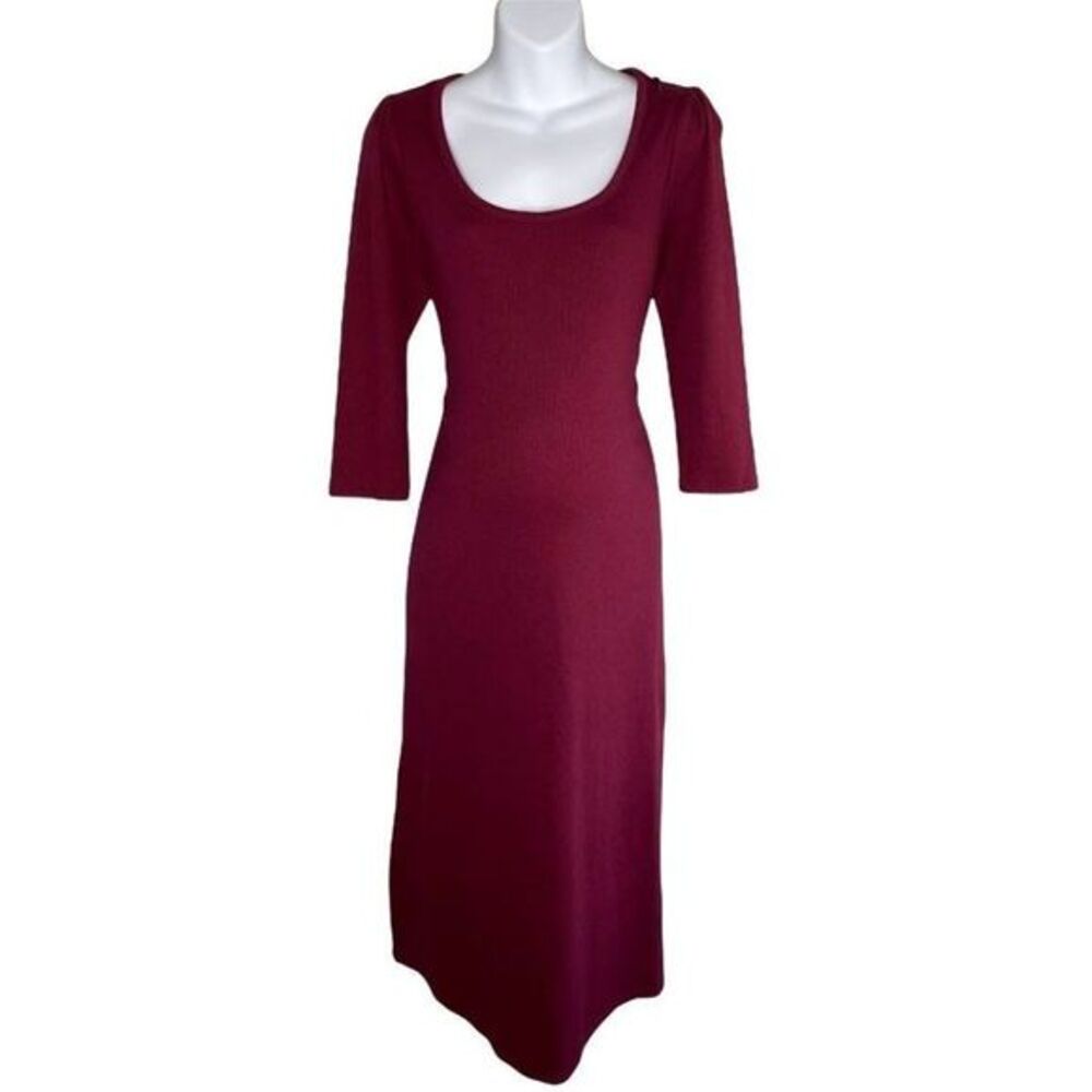 The Nines by Hatch Maternity Bodycon Midi Dress Women's XL‎ Dark Red Side-Slit